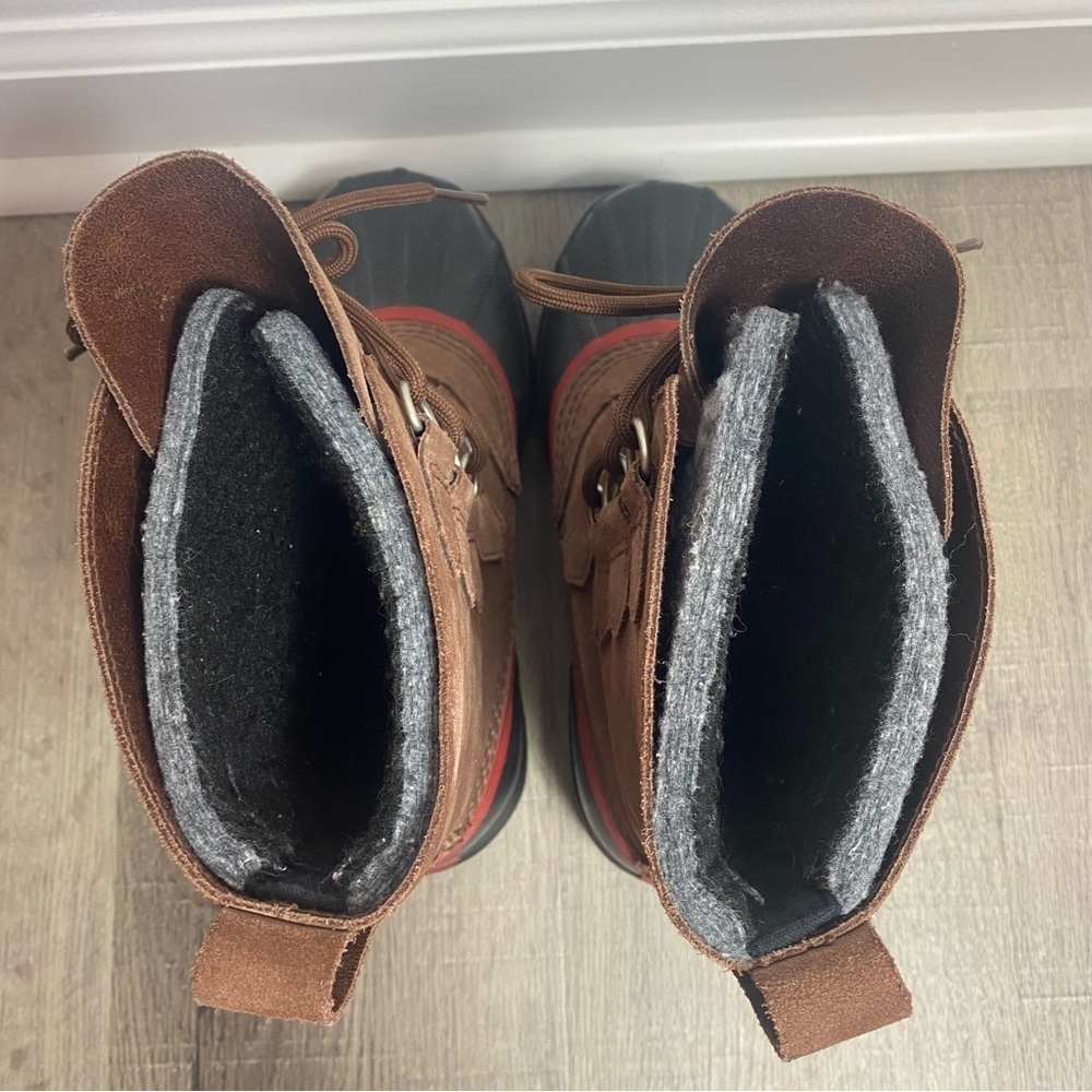 Sorel Brown Suede Rubber Sudbury Snow Winter Boot Waterproof Rubber Lace Up Sz 7 - Picture 7 of 12